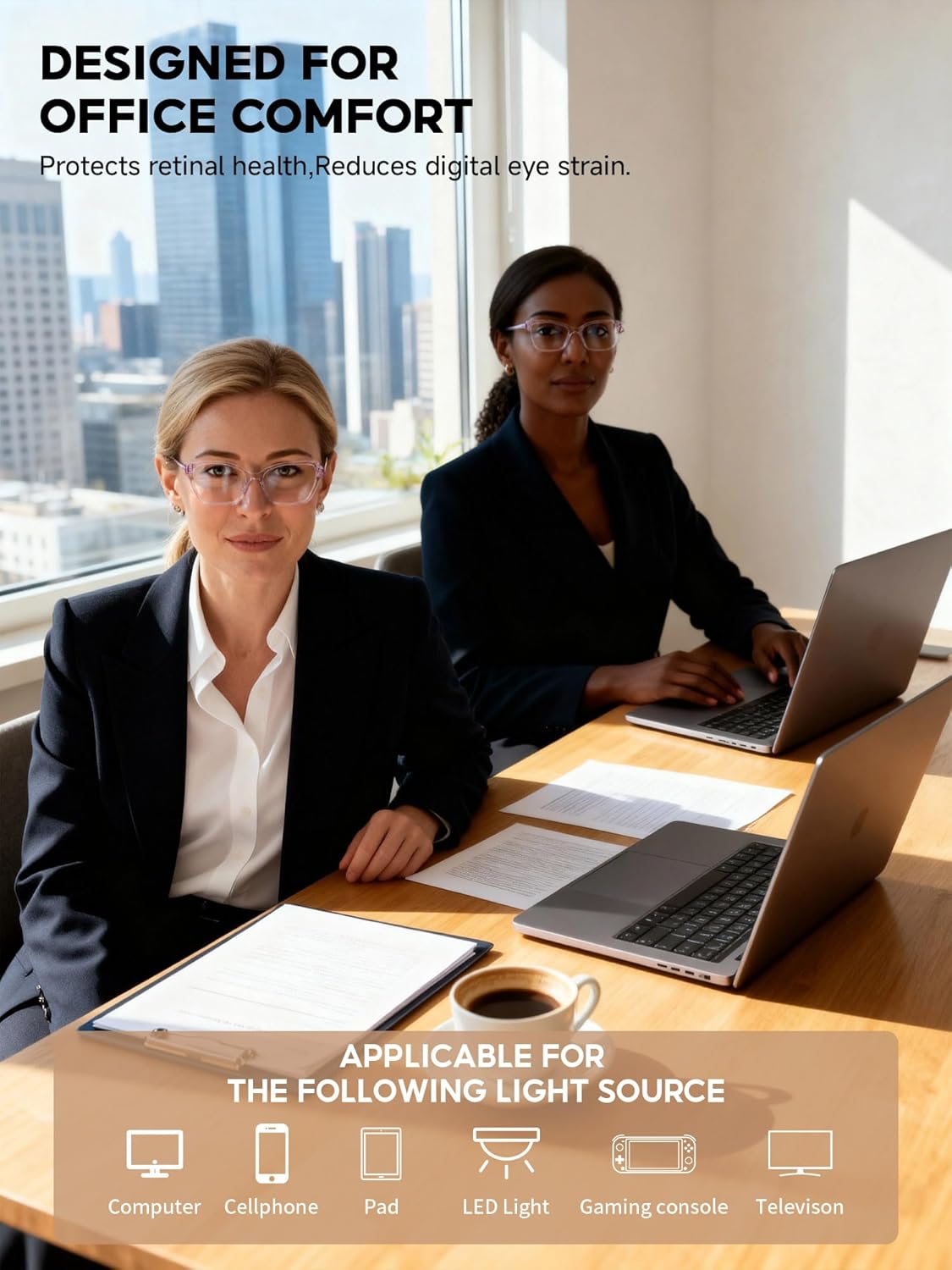 Blue Light Glasses Womens, Fashion Cat Eye Anti Blue Light Blocking Eyeglasses, TR90 Bluelight Glasses for Computer & Gaming & Screen Use, Reduce Eye Strain & Improve Sleep - Image 5