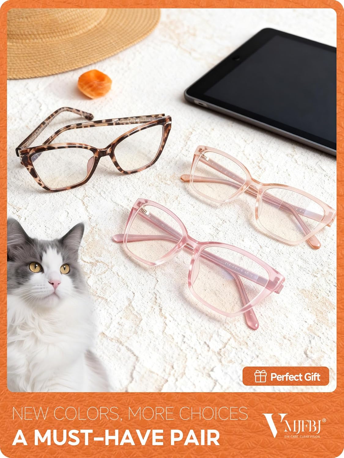 Blue Light Glasses Womens, Fashion Cat Eye Anti Blue Light Blocking Eyeglasses, TR90 Bluelight Glasses for Computer & Gaming & Screen Use, Reduce Eye Strain & Improve Sleep - Image 8