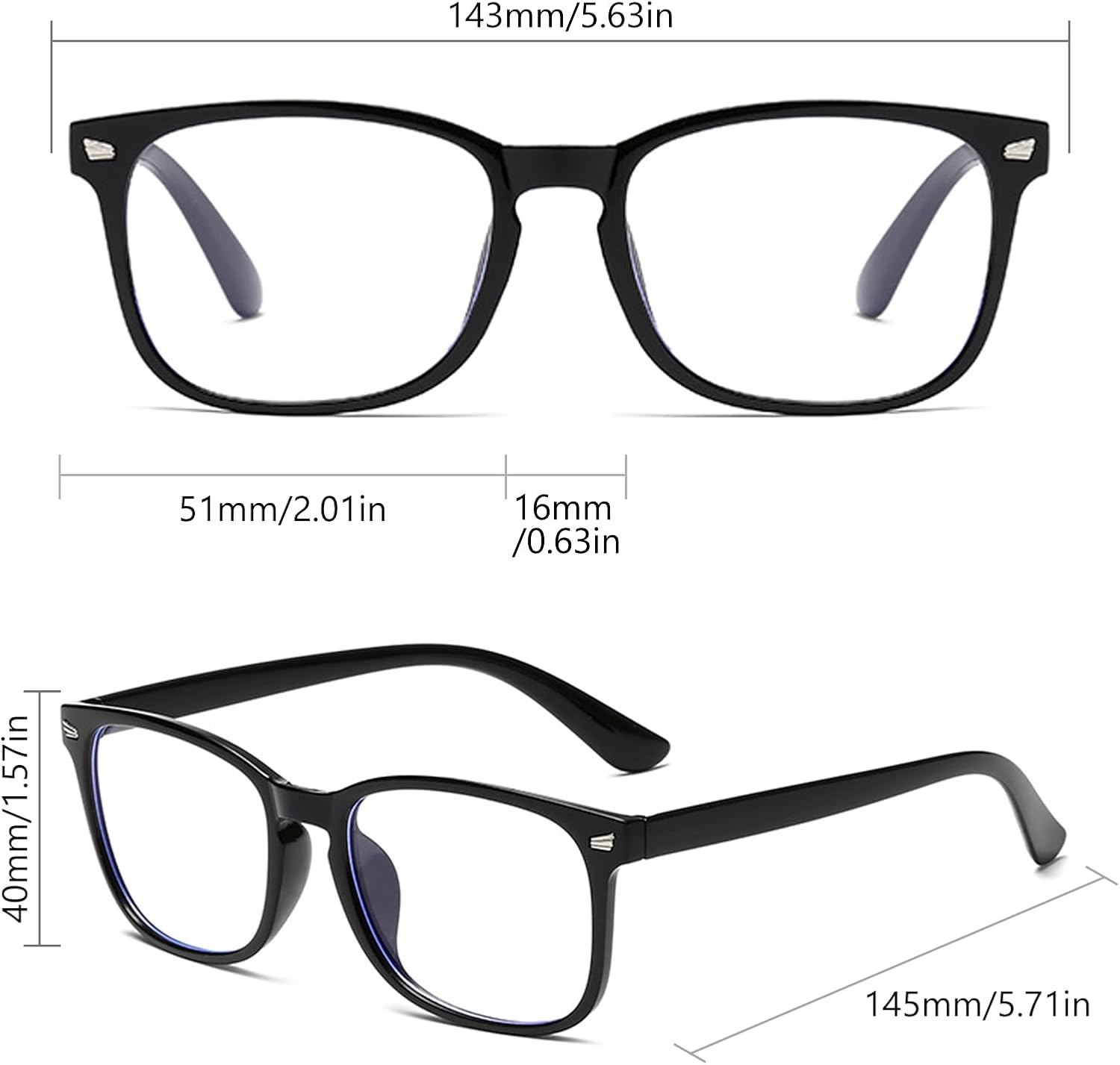 2Pcs blue light glasses | Blue Light Blocking Glasses | Bue Light Glasses| Fake Glasses | Blue Light Glasses Womens | Blue Light Glasses Men - Image 2