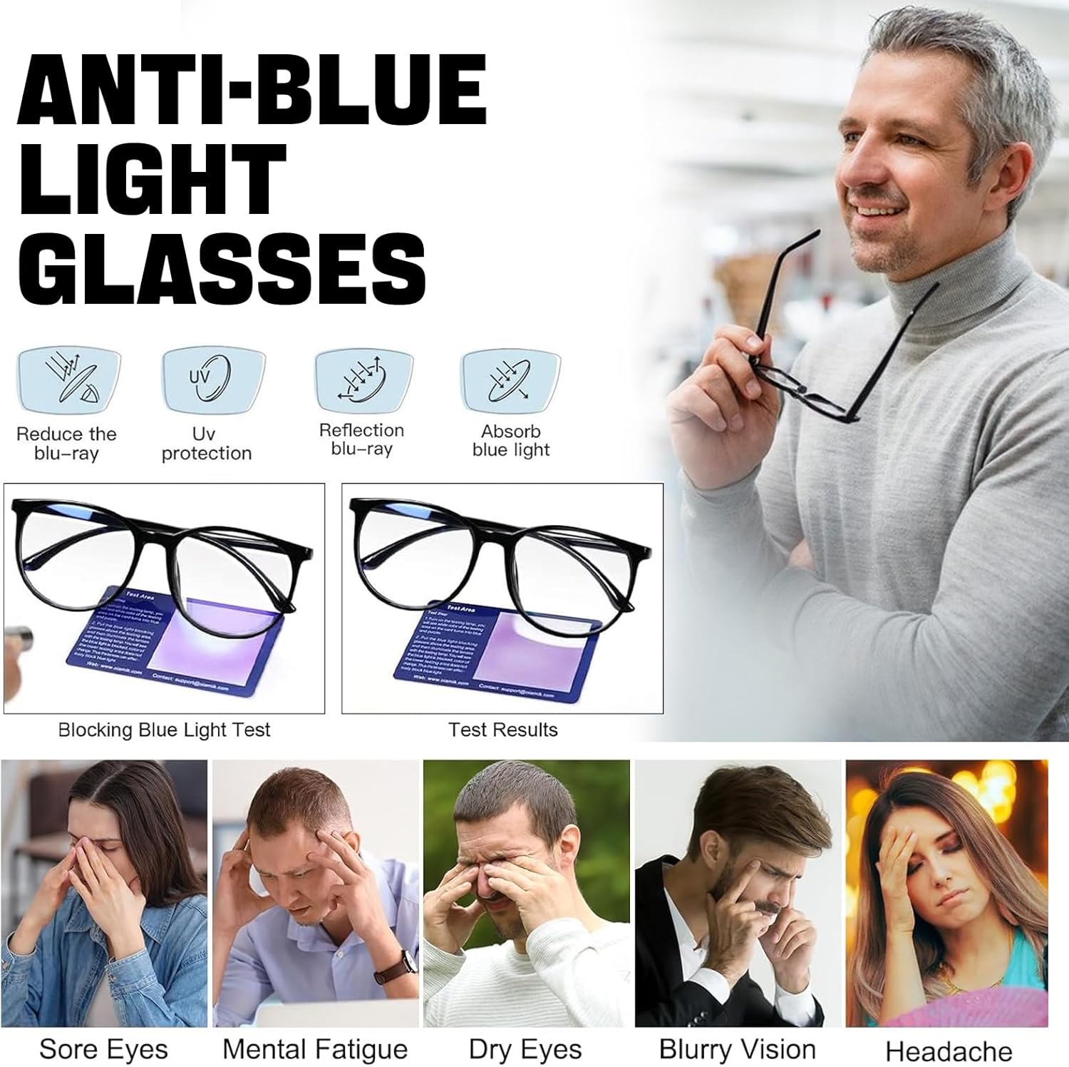 2Pcs blue light glasses | Blue Light Blocking Glasses | Bue Light Glasses| Fake Glasses | Blue Light Glasses Womens | Blue Light Glasses Men - Image 6