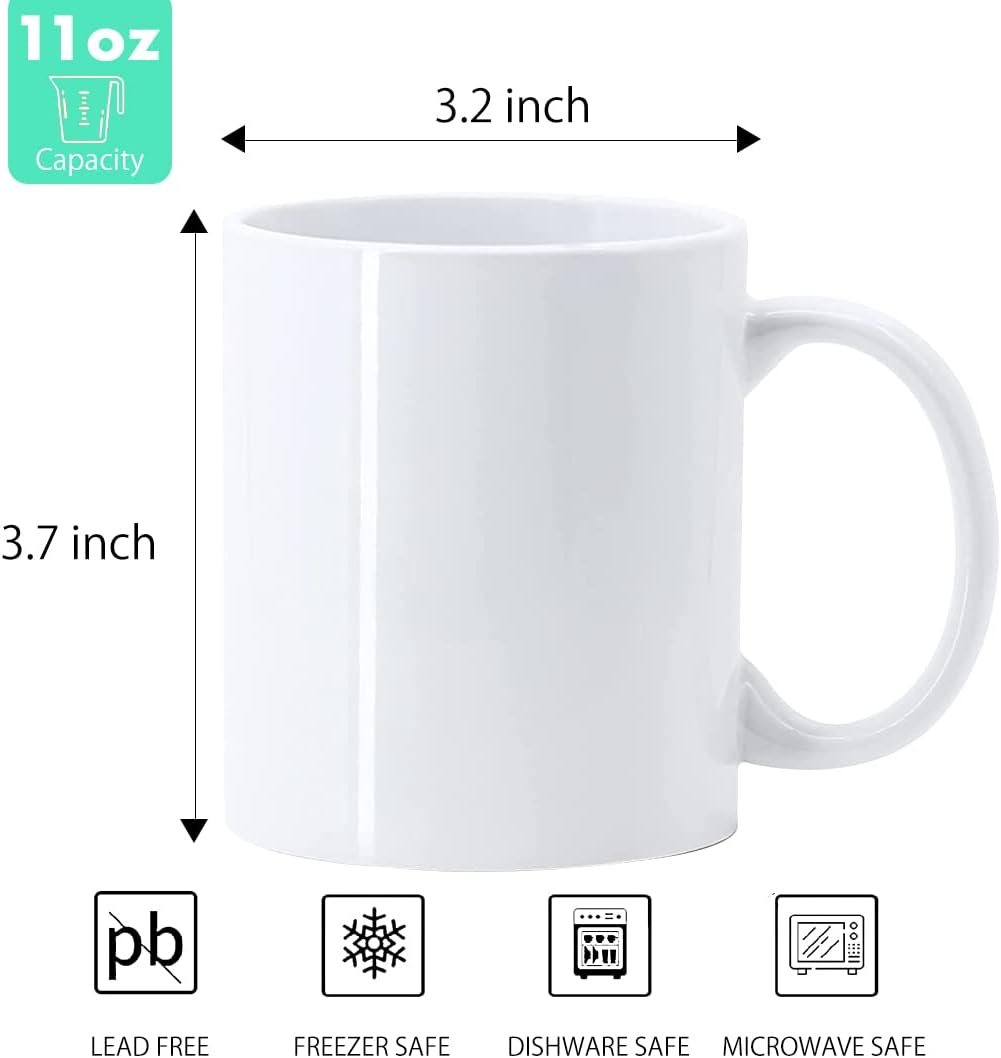 Signzworld Sublimation Mugs 11oz Blank Plain White Large Handle Coffee Mug Cups with Smash Proof Boxes (12) - Image 2