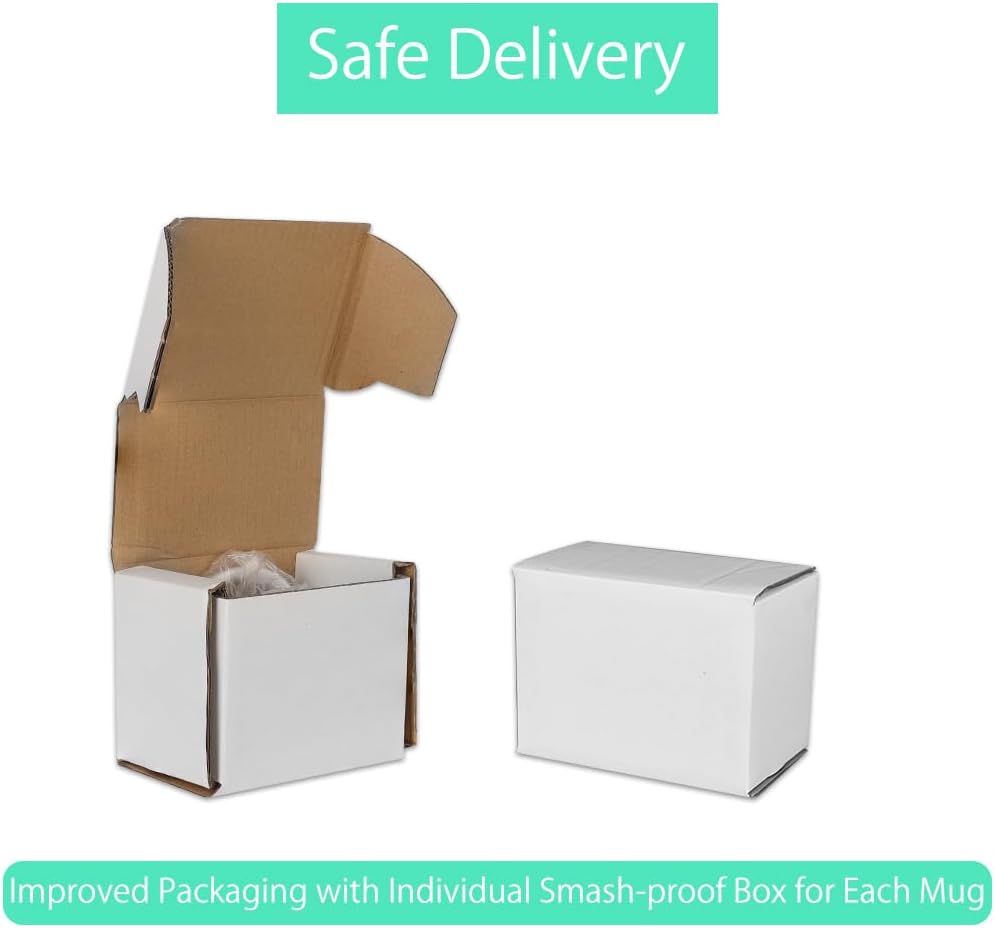 Signzworld Sublimation Mugs 11oz Blank Plain White Small Handle Coffee Mug with Smash Proof Boxes 36 Pack - Image 2