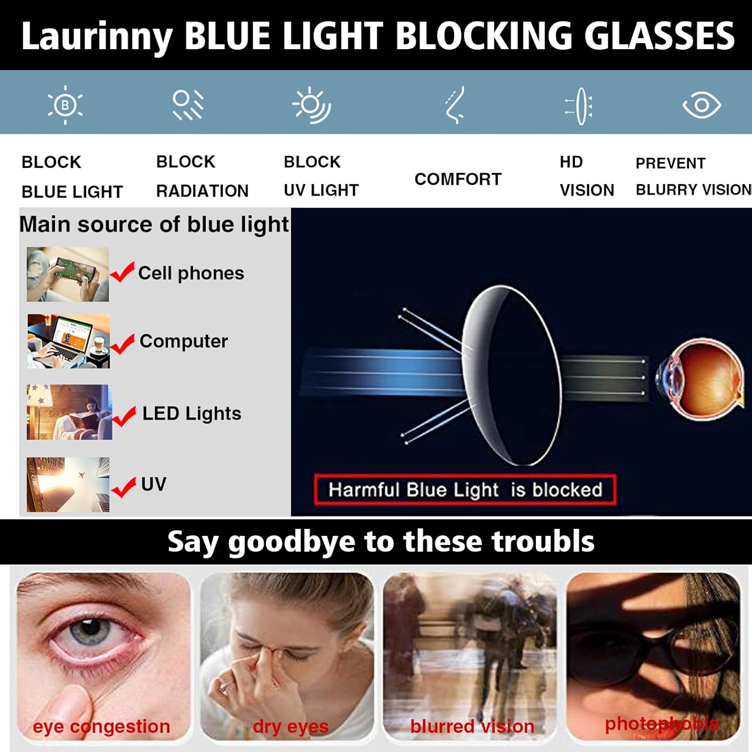 Blue Light Blocking Glasses Retro Hexagonal Metal Frame Gaming Glasses Anti Glare Glasses - Image 5