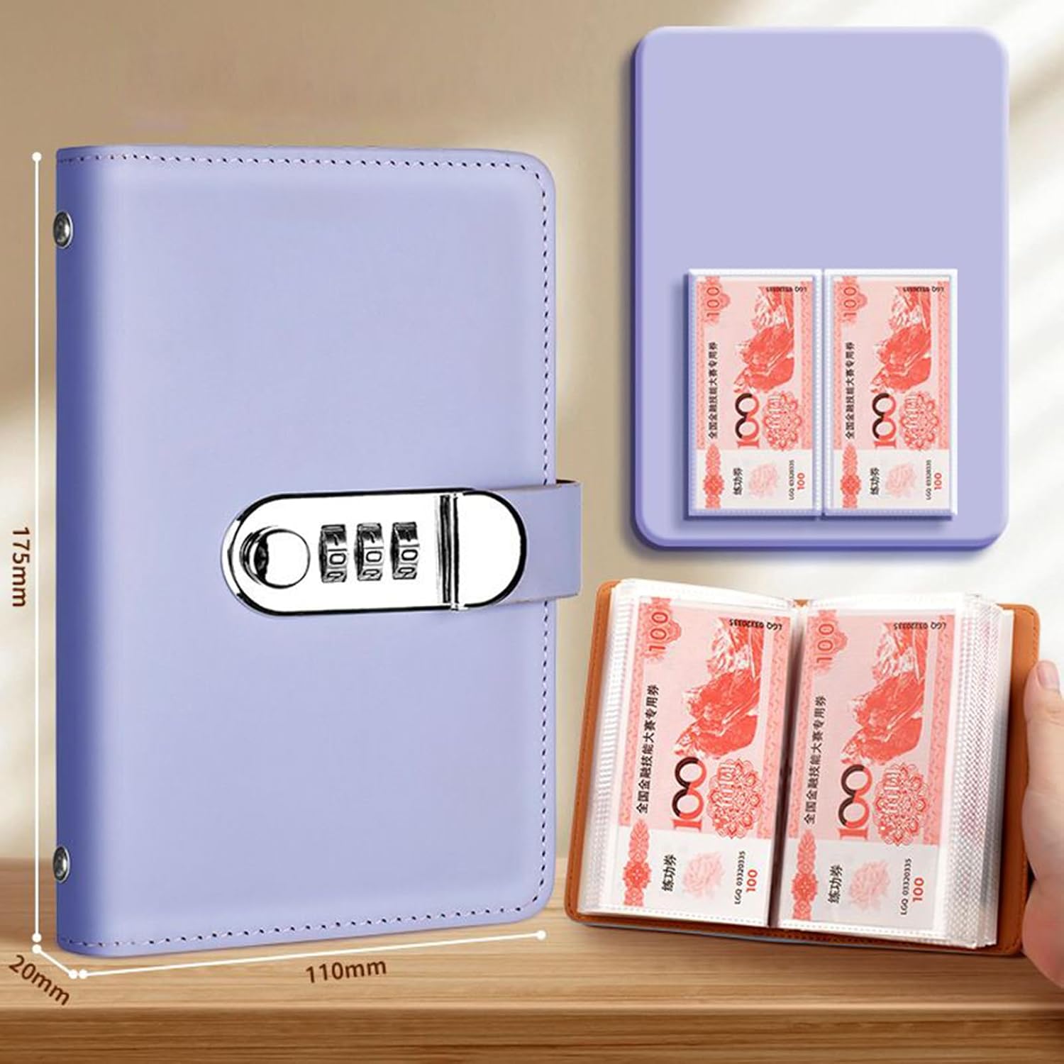 Saving Money Book,with Lock 100 Envelopes A6 Planner | Savings Binder Money Challenge Book,for Budget Bill Financial Payment Home Apartment Dorm Office School Travel Outdoor - Image 6