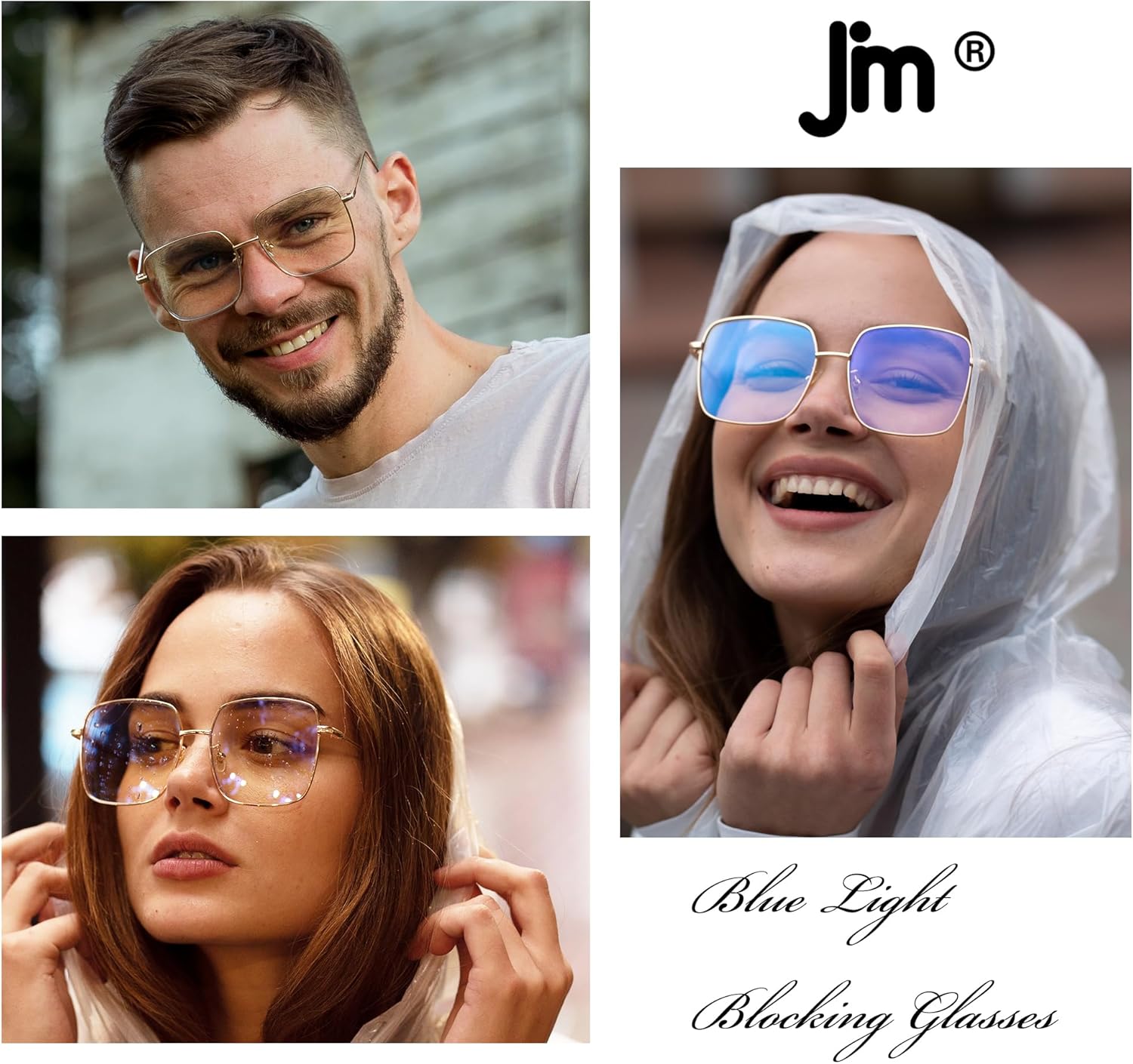 JM Blue Light Blocking Gaming Glasses Square UV400 Protection Metal Optical Computer Eyeglasses Anti Glare Eye Strain Men Women - Image 4