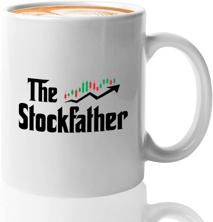 Stock Trader Coffee Mug 11oz White - The Stockfather - Funny Stock Market Investment Brokers Trading Financial Adviser Saving Coin Crypto