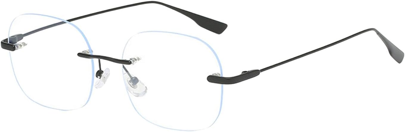 Rimless Glasses, Men's Anti-Blue Light Flat Mirror, Leisure Work Screens