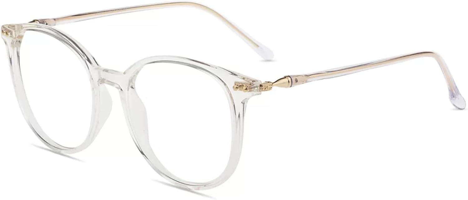 Firmoo Blue Light Blocking Reading Glasses for Women Men, Anti-Reflective UV400 Round Vintage Computer Glasses