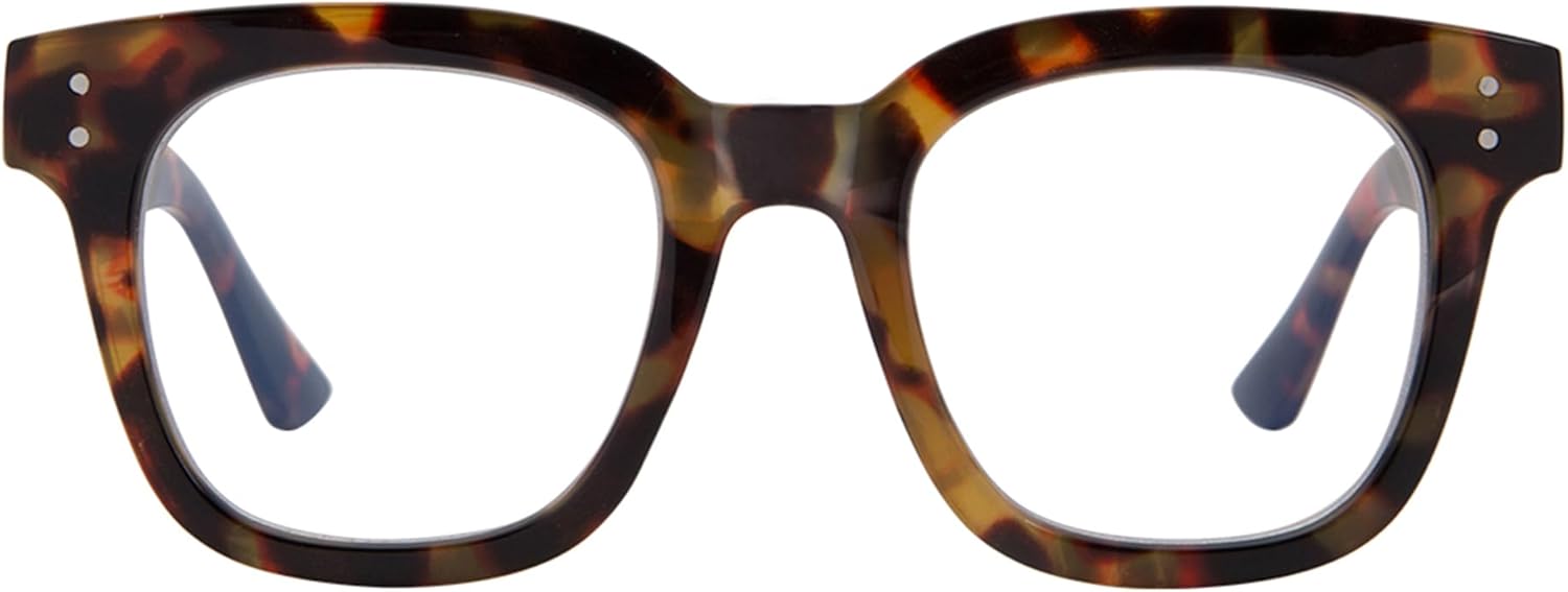 Madison Avenue Women Blue Light Glasses,Oversize Blue Light Glasses for Women, Anti Eyestrain & UV Protection Computer Eyeglasses (Tortoiseshell)