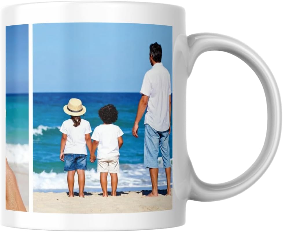 MUGGZ - Personalised Ceramic Mug (11oz) with Photo - Personalise with a 3 Photo/Logo Collage - Novelty Custom Gift for Family, Birthday, Anniversary, Mum, Dad, Corporate Business - Image 3