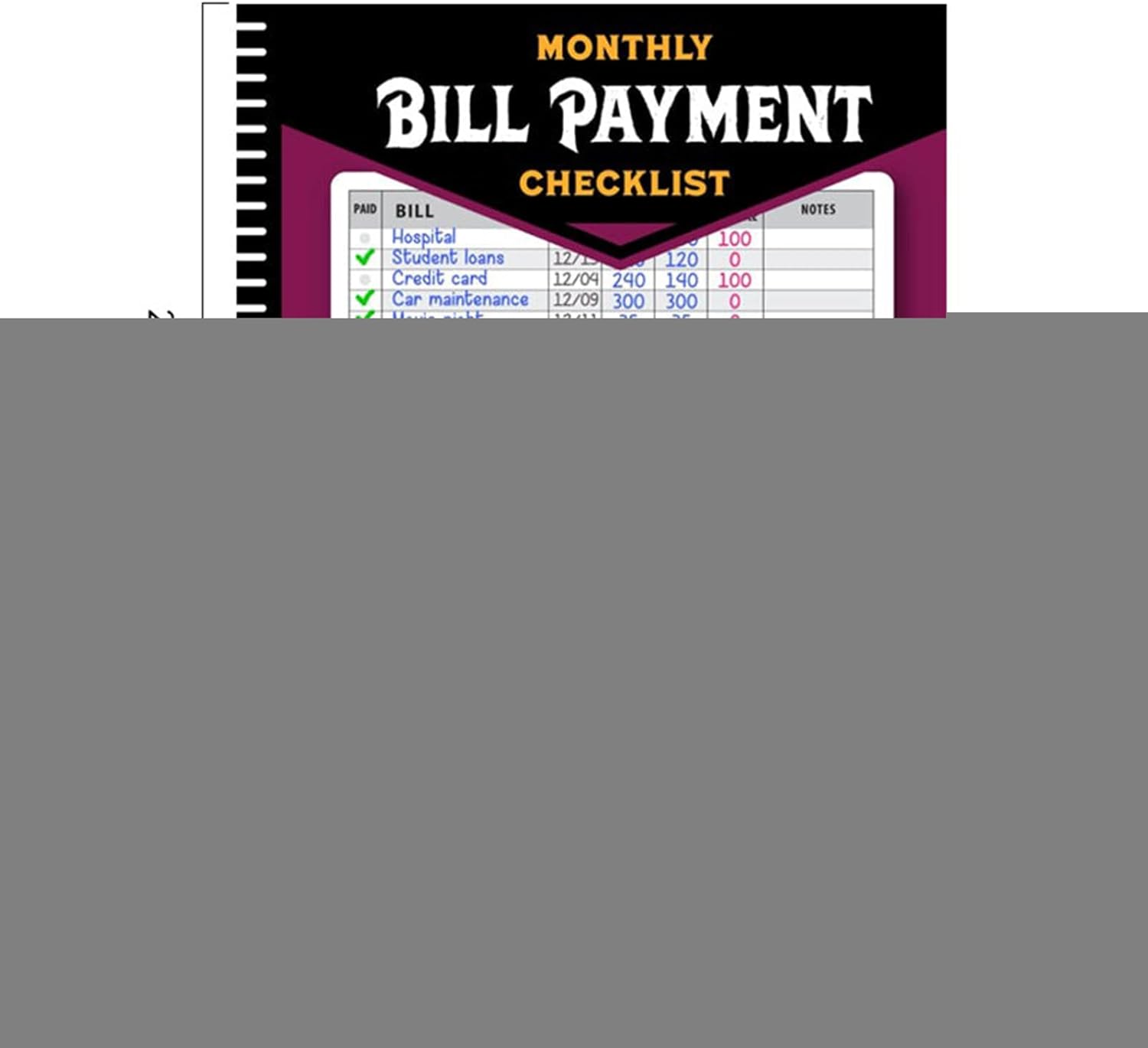 Bill Payment Checklist,Monthly Budgeting Organizer Book Family Financial Management | Payment Checklist 4-Year Guide Notebook For Marking Paydays, Bills Due - Image 5