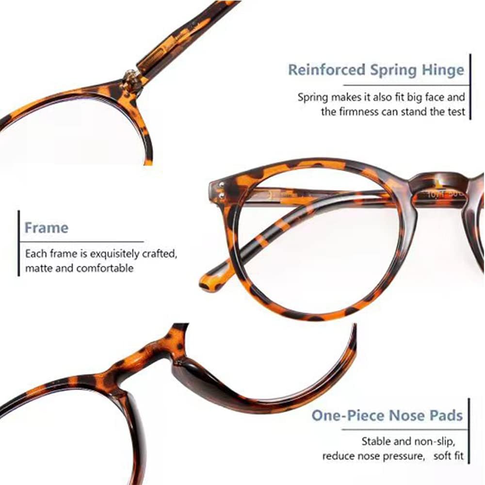Reading Glasses 3-Pack Matte Finish Readers for Fresh Feel, Classic Lightweight Give You Ultra Clear Vision,Spring Hinges Pattern Design for Men & Women - Image 3