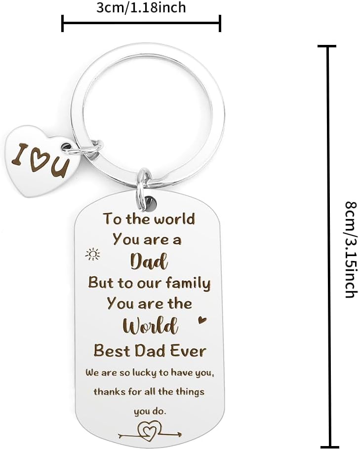 Dad Christmas Gifts for Daddy Keyring,Gifts for Men Daddy Birthday Gift for Step Dad from Daughter Son Wife Girlfriend Birthday Gift Stocking Fillers Father's Day - Image 2