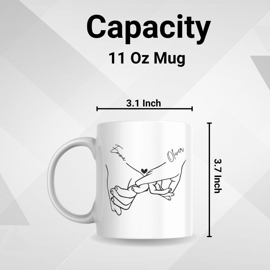 SUBLIX Custom Couple's Mug | Personalized Love Design with Names | Romantic 11 oz Ceramic Coffee Cup | Gift for Anniversary, Wedding, Valentine's Day, or Special Occasions - Image 4
