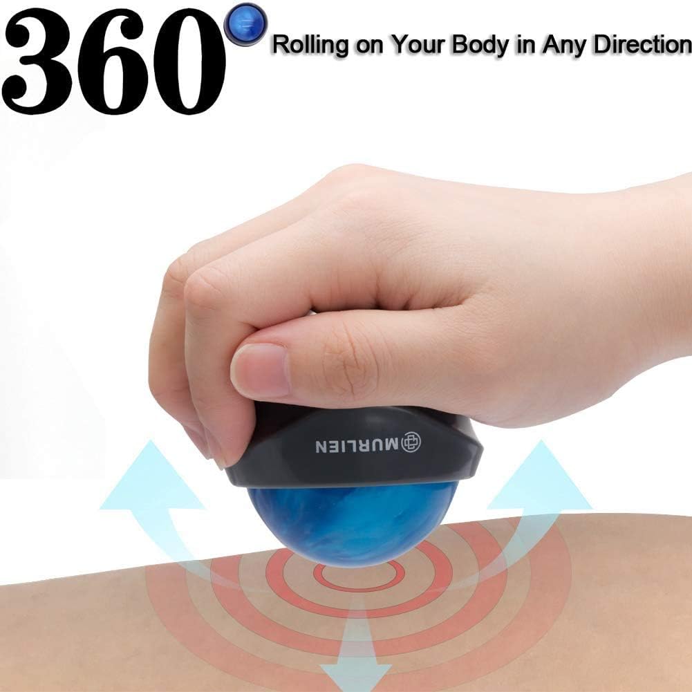 Massage Roller Ball, Tight and Sore Muscles Relief, Manual Massager, Alleviating Shoulder, Arms, Back, Legs, Calves or Muscle Tension - Blue - Image 3