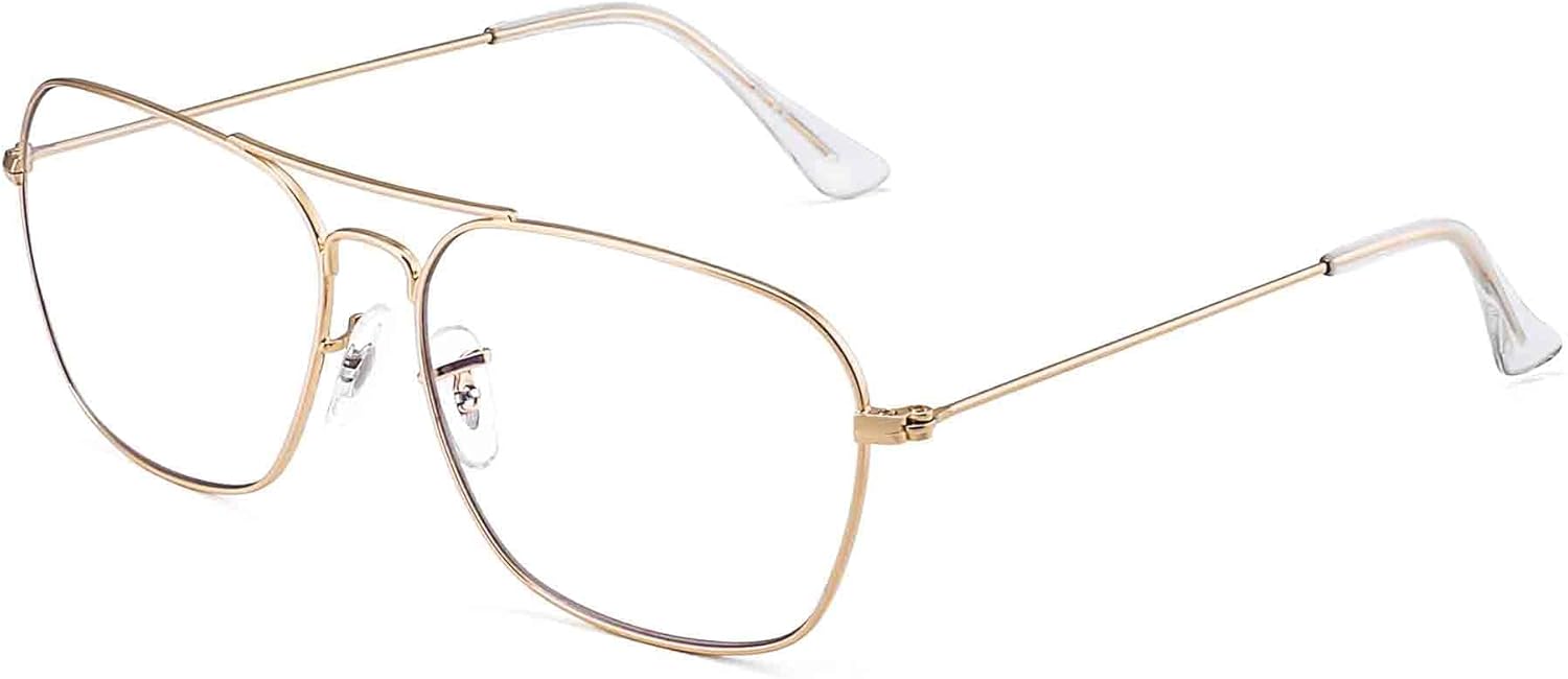 JM Blue Light Blocking Computer Glasses, Square Eye Protect Video Eyeglasses Anti Glare Men Women