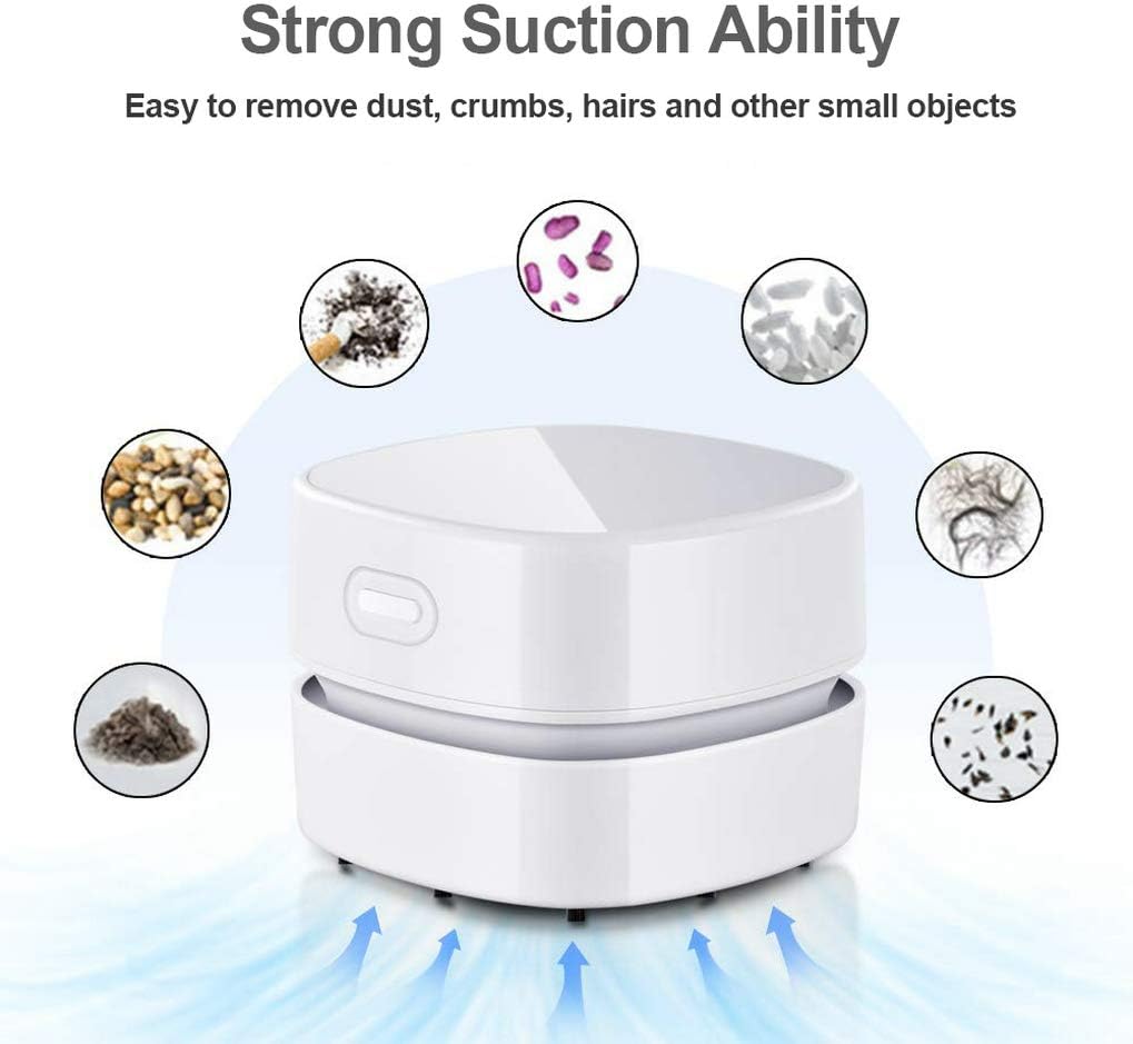 GuDoQi Desktop Vacuum Cleaner, USB Rechargeable Table Dust Sweeper, 90 Minutes Runtime, 360° Rotatable Cordless Dust Cleaner for Home, School, Office, Keyboard - Image 3