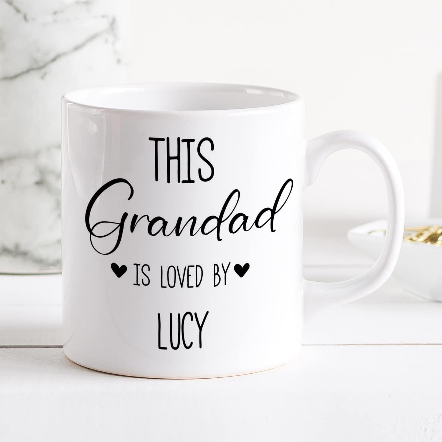 Thoughtful Gifts Premium Personalised Mug for Grandad, Add Name and a Special Photo, Cup Father’s Day, Photo Day Mug, Gift Christmas or Birthday Present - Image 2