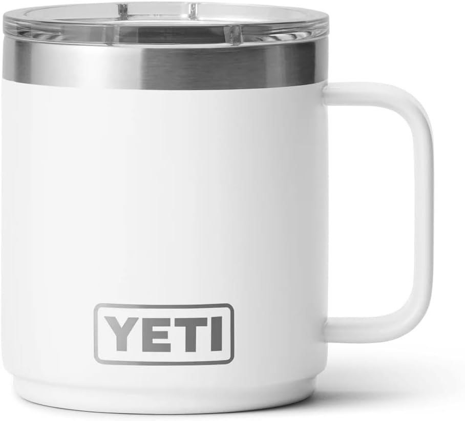 YETI Rambler Mug, Vacuum Insulated Stainless Steel Stackable Mug with Magslider Lid, White, 10 oz (295 ml) - Image 2