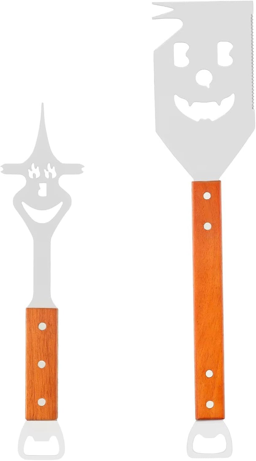 RZJZGZ 8 in 1 Multifunction BBQ Tool, 2 Pcs Outdoor Grill Spatula Set Box Pack Perfect BBQ Gifts for Men, Fork, Saw, Bottle Opener for Grilling, Barbecue Utensils Kit - Surprise for Men - Image 8