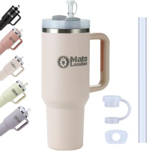 40oz Tumbler with Straw & Hand...