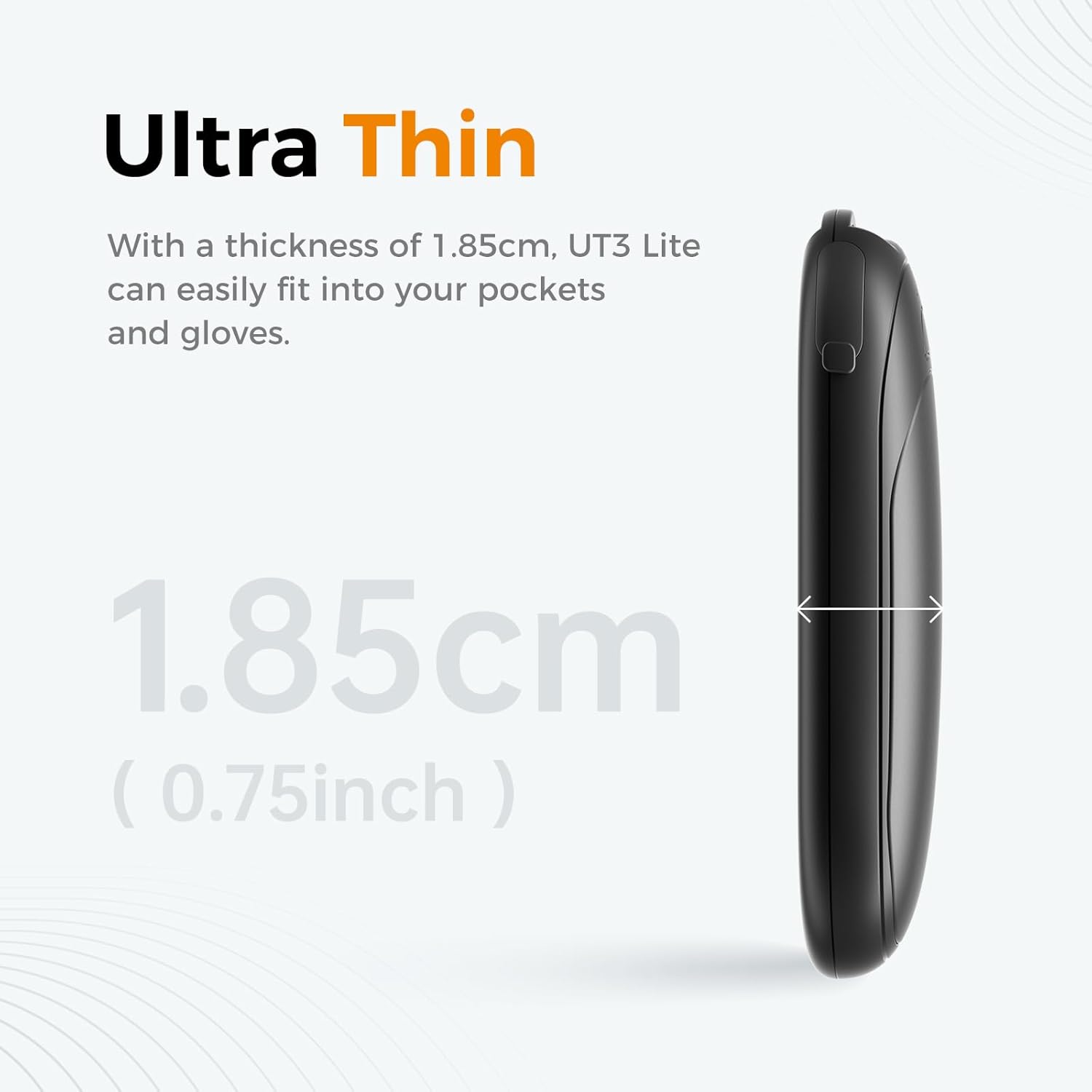 OCOOPA UT3 Lite Magnetic Hand Warmers Rechargeable 2 pack, Electric Handwarmers Ultra Thin Light Portable for Pocket Gloves,3 Levels Heat, Up to 8 hrs, UL Certified,Idea Tech Gifts for Men, Women - Image 3