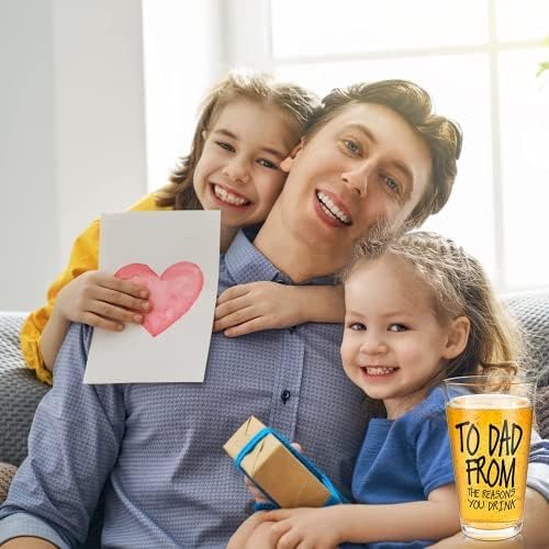 Fathers Day Cup Gifts for Dad from Daughter Son 16OZ Beer Glasses, Dad Christmas Gifts for Husband Men on Christmas Birthday Fathers Day Anniversary - Image 5