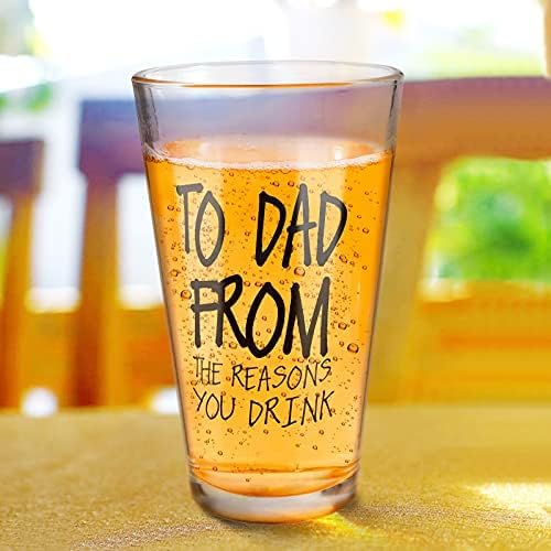 Fathers Day Cup Gifts for Dad from Daughter Son 16OZ Beer Glasses, Dad Christmas Gifts for Husband Men on Christmas Birthday Fathers Day Anniversary - Image 9