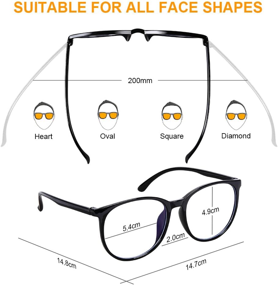 URAQT Blue Light Blocking Glasses, Women Men Fashion Computer Screen Gaming TV Phones Anti Eyestrain & UV Glare Glasses, Anti Glare Headache Eyes Strain Glasses with Blue Light Filters - Image 2