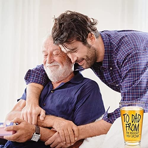 Fathers Day Cup Gifts for Dad from Daughter Son 16OZ Beer Glasses, Dad Christmas Gifts for Husband Men on Christmas Birthday Fathers Day Anniversary - Image 4