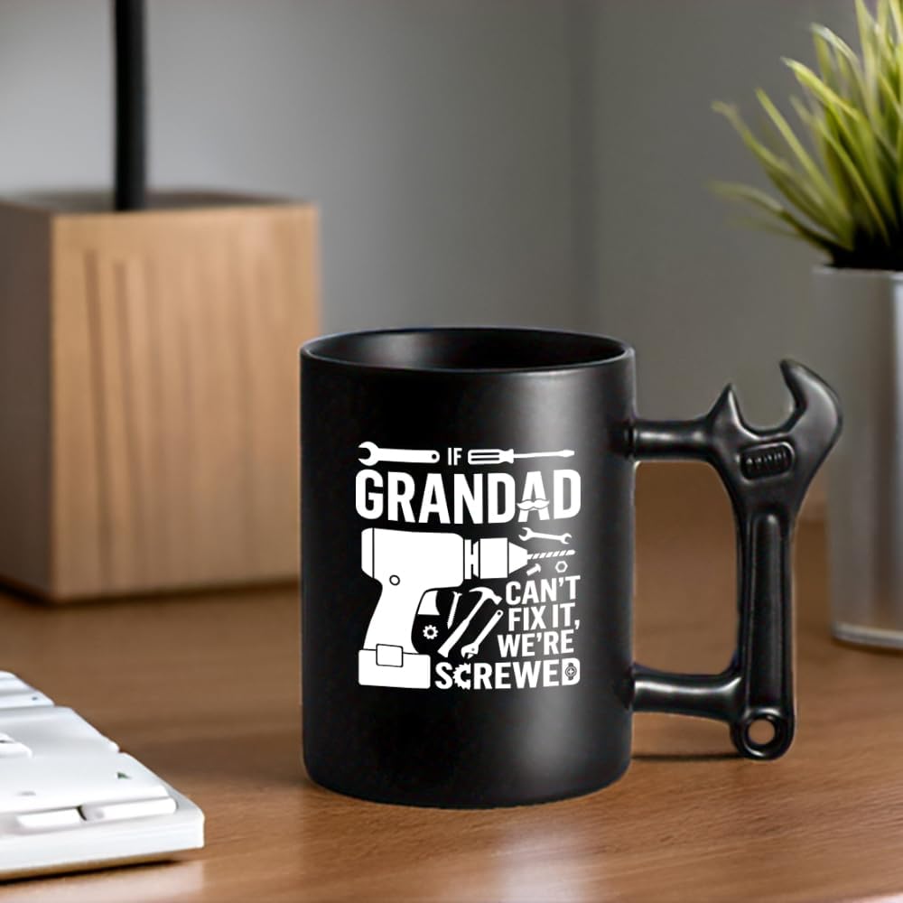 LOZACHE Funny Coffee Mug for Grandad, Novelty Ceramic Cup with Wrench Handle, Birthday Gift for Fathers' Day, Cool Gifts for Best Grandfather Christmas - Image 6