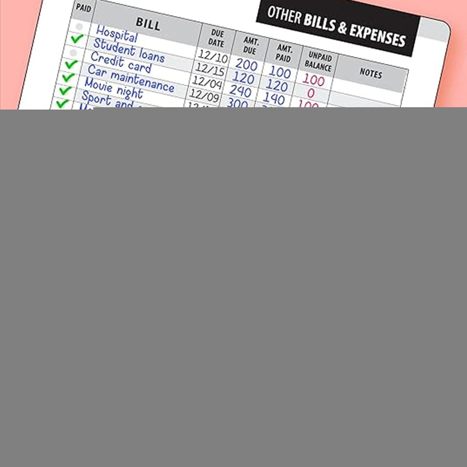 Bill Payment Checklist,Monthly Budgeting Organizer Book Family Financial Management | Payment Checklist 4-Year Guide Notebook For Marking Paydays, Bills Due - Image 8