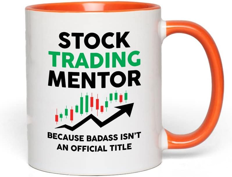 Stock Trader Two Tone Orange Coffee Mug 11oz - Stock Trading Mentor Because - Funny Stock Market Cryptocurrency Birthday Consultant Company Profit