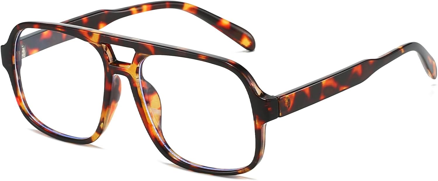 YAMEIZE Square Blue Light Blocking Glasses for Women Men Retro 70s Oversized Bluelight Filter Blocking Glasses Computer Screen Anti Glare Eyewear