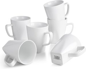 Coffee Mugs Set of 6, White Mugs wi...