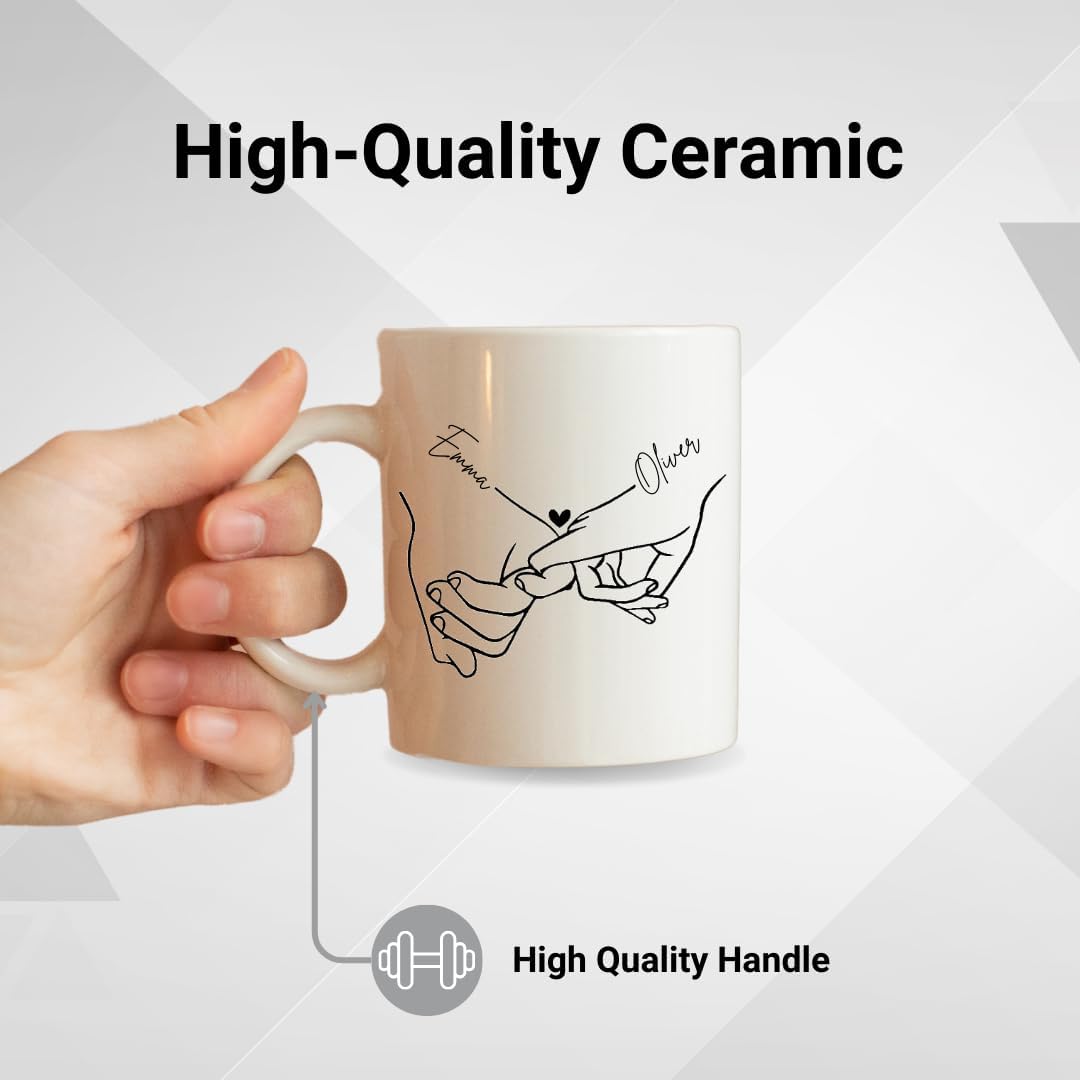 SUBLIX Custom Couple's Mug | Personalized Love Design with Names | Romantic 11 oz Ceramic Coffee Cup | Gift for Anniversary, Wedding, Valentine's Day, or Special Occasions - Image 5