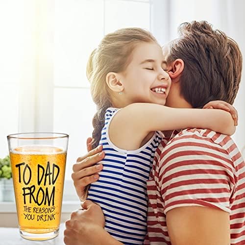 Fathers Day Cup Gifts for Dad from Daughter Son 16OZ Beer Glasses, Dad Christmas Gifts for Husband Men on Christmas Birthday Fathers Day Anniversary - Image 7