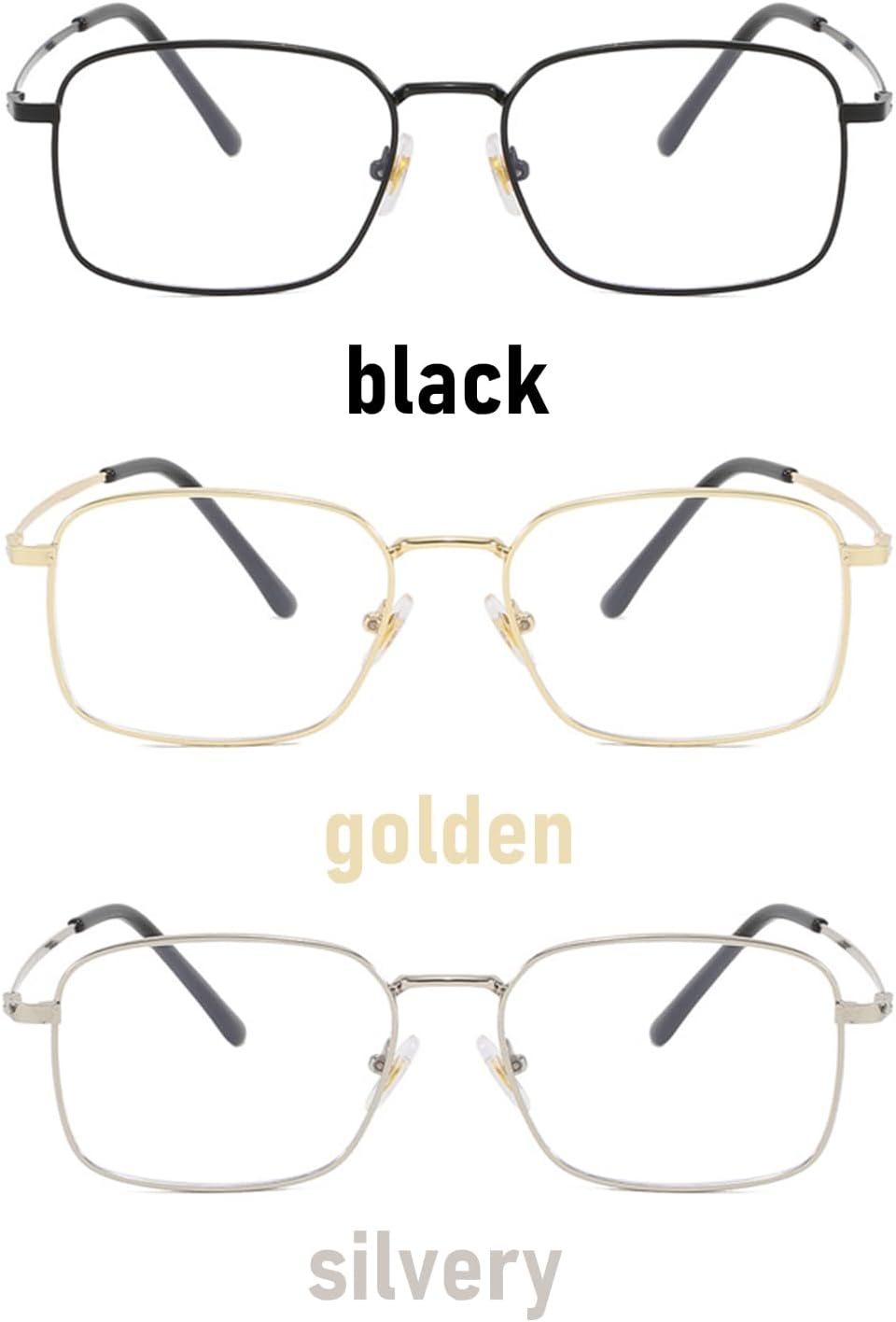 Fashionable Rectangles Frame Eyeglasses with Clear Lens for Work Study Reading Blue Light Prevent Glasses Frame Eyeglasses for Adult - Image 6