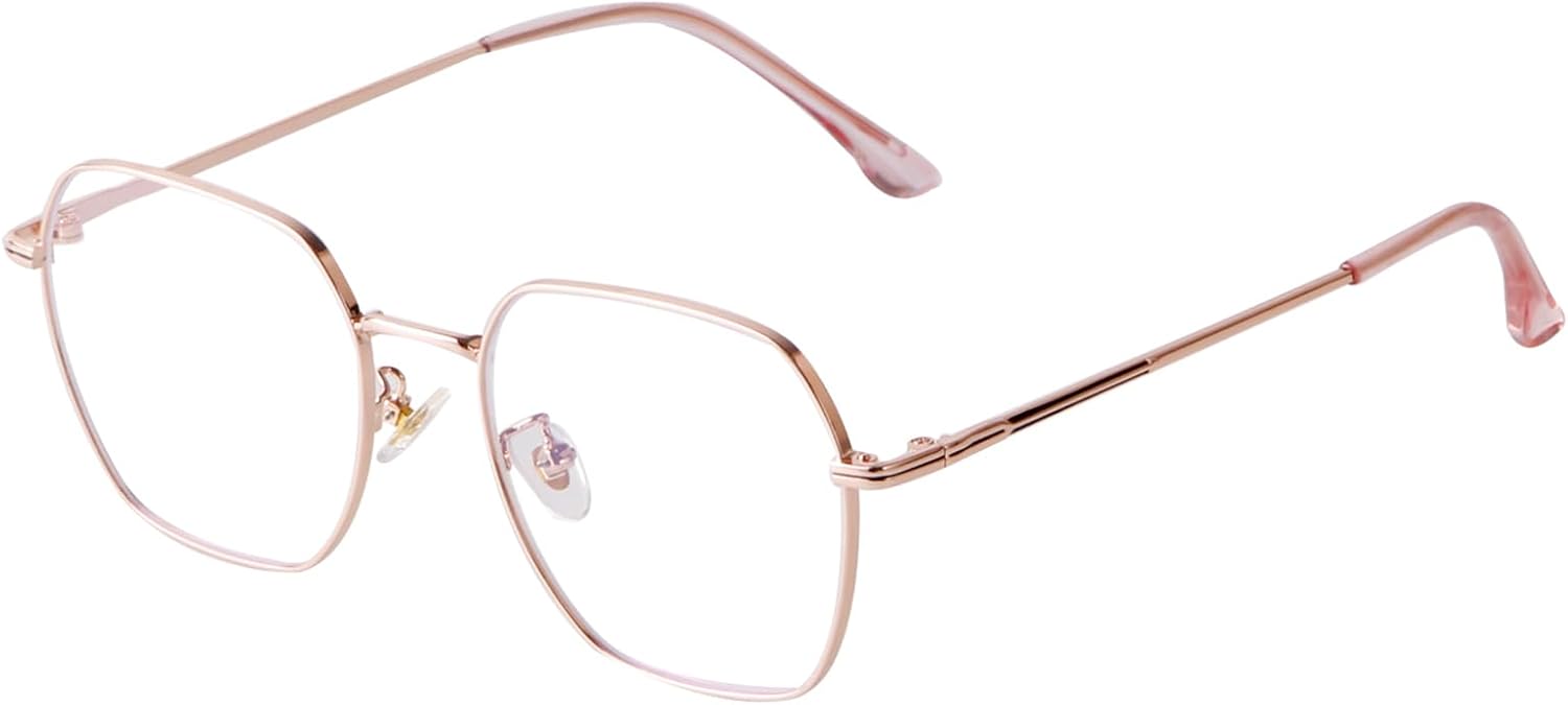 Blue Light Blocking Glasses Retro Hexagonal Metal Frame Gaming Glasses Anti Glare Glasses