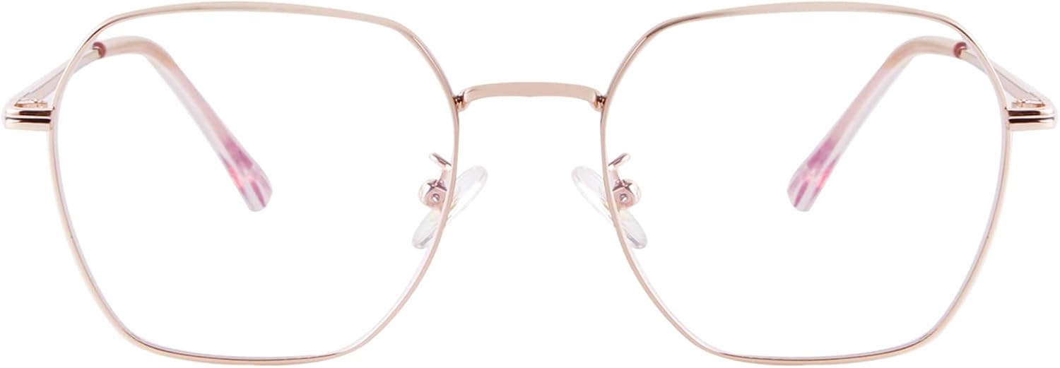Blue Light Blocking Glasses Retro Hexagonal Metal Frame Gaming Glasses Anti Glare Glasses - Image 2