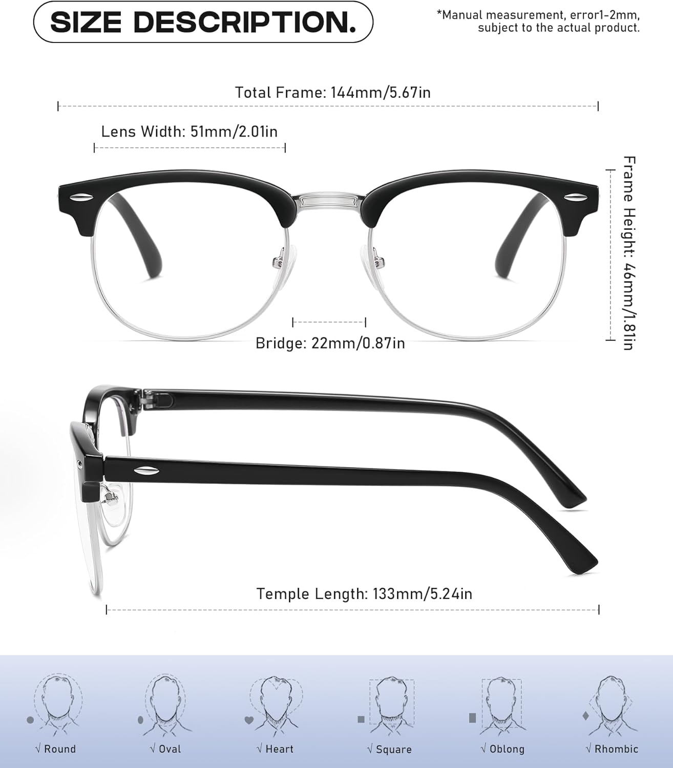 2 Pack Blue Light Blocking Glasses - Retro Round Frame | Anti Fatigue & HD Non-Prescription Lenses for Computer Gaming, Office, and Screen Use | Unisex for Women & Men - Image 5