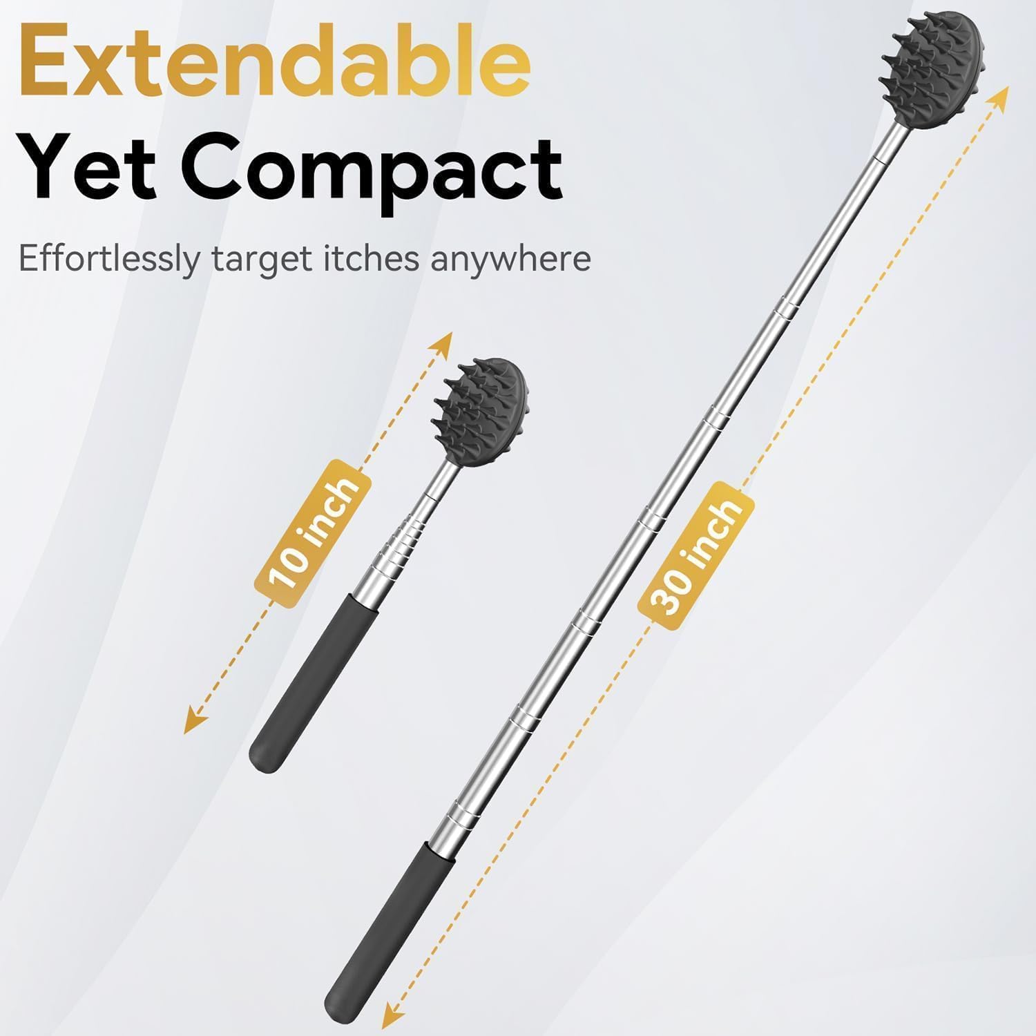 Telescoping Back Scratcher with 5Pcs Detachable Scratching Heads, Birthday Valentines Gifts for Him Men Dad Back Scratcher for Men/Women - Image 3