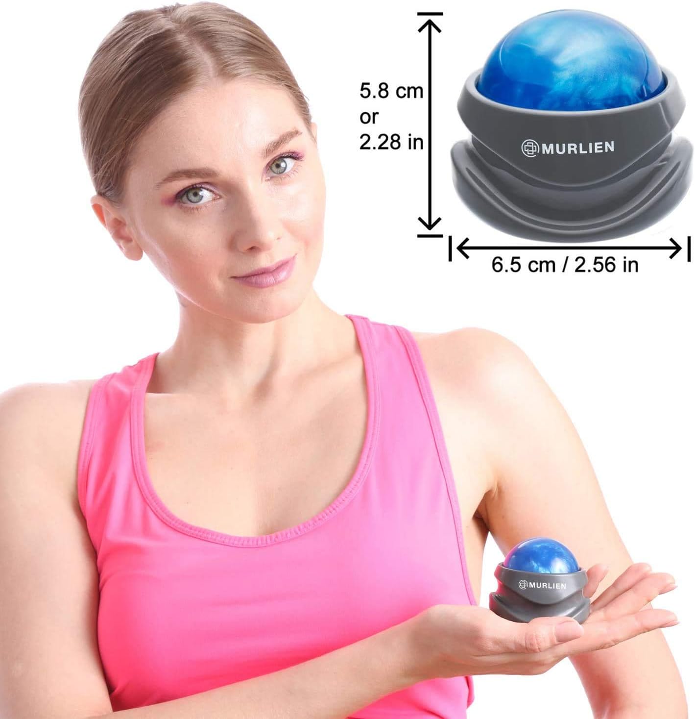 Massage Roller Ball, Tight and Sore Muscles Relief, Manual Massager, Alleviating Shoulder, Arms, Back, Legs, Calves or Muscle Tension - Blue - Image 6