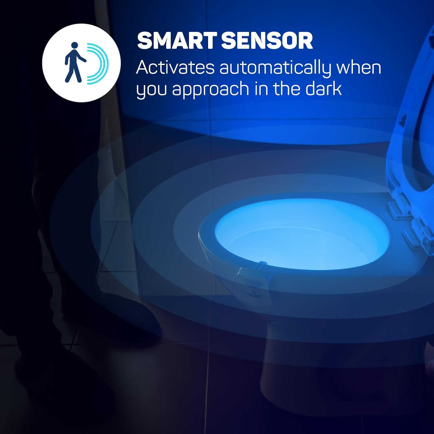 ToiLight The Original Toilet Bowl Night Light. Motion Sensor Fun & Cool Bathroom Accessory. Home Gadget for Men, Women. Gifts for Men Dads Fathers Day Christmas. Funny Novelty Birthday Present - Image 3