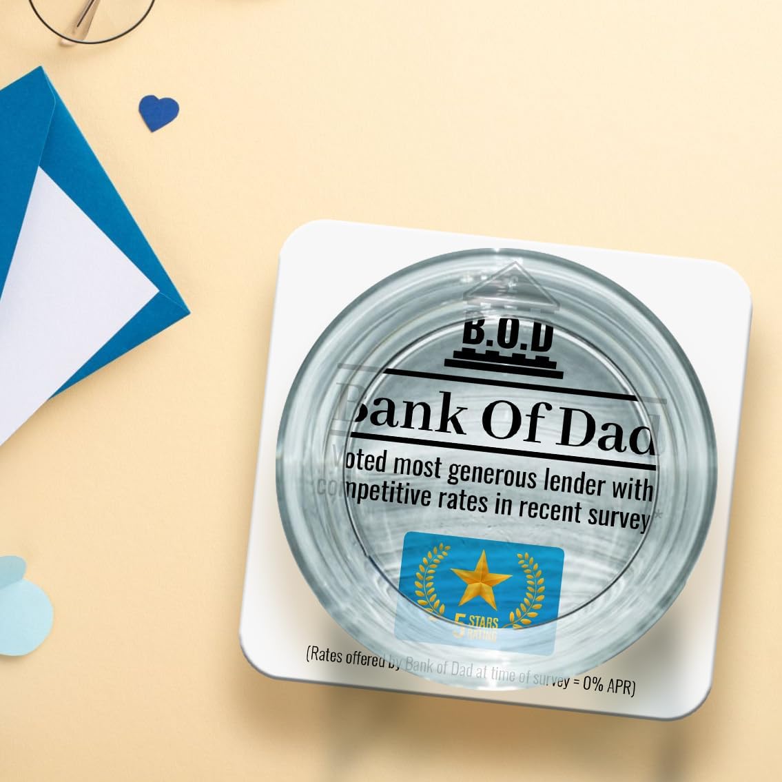 Funny Gift For Dad Christmas Bank Of Dad Money Joke Gift From Daughter Gifts From Son Christmas Drinks Coaster Gifts For Dad Step Dad - Image 5