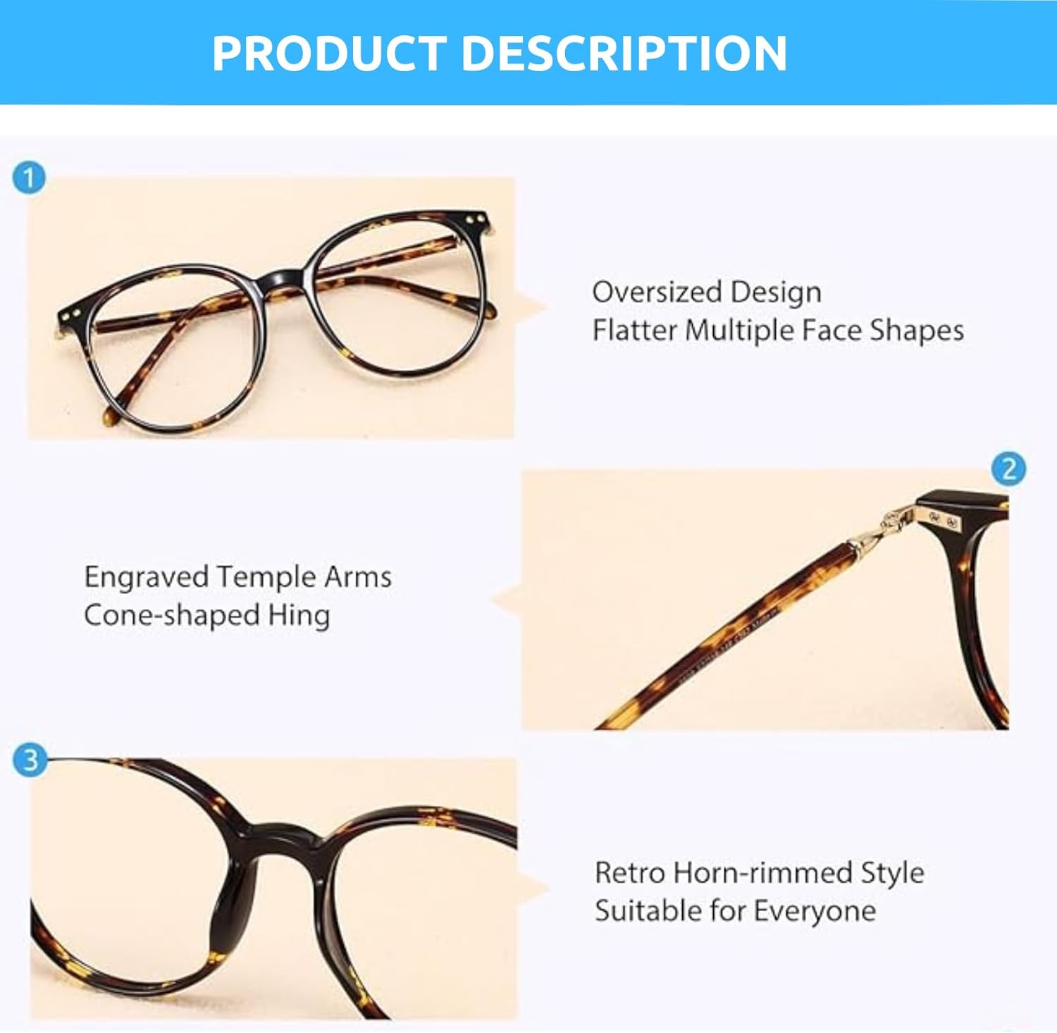 Firmoo Blue Light Blocking Reading Glasses for Women Men, Anti-Reflective UV400 Round Vintage Computer Glasses - Image 5