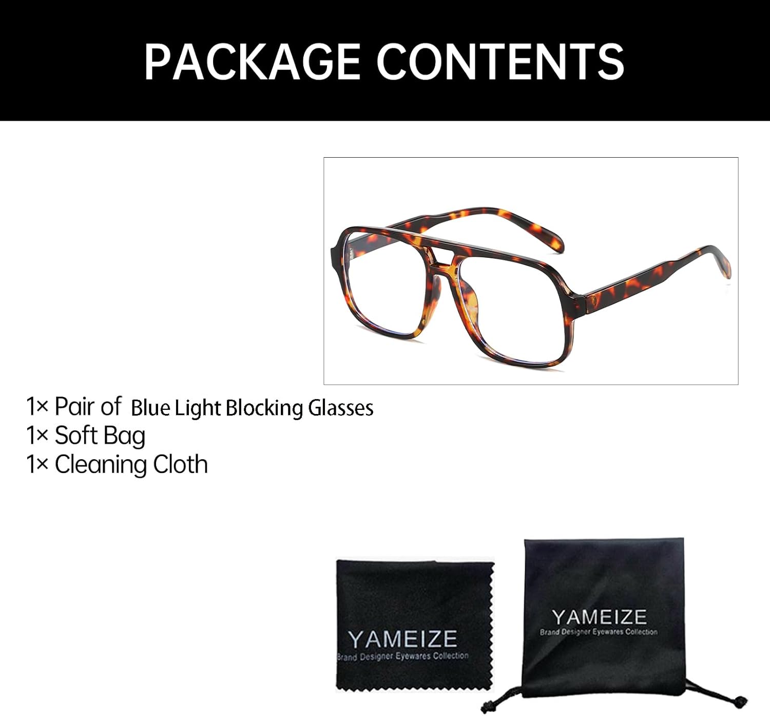 YAMEIZE Square Blue Light Blocking Glasses for Women Men Retro 70s Oversized Bluelight Filter Blocking Glasses Computer Screen Anti Glare Eyewear - Image 5