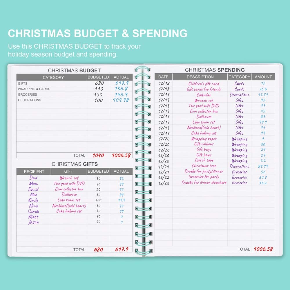 Budget Planner - Monthly Finance Organizer with Expense Tracker Notebook to Manage Your Money Effectively, Undated Finance Planner/Account Book, Start Anytime, 1 Year Use, A5, Teal - Image 4