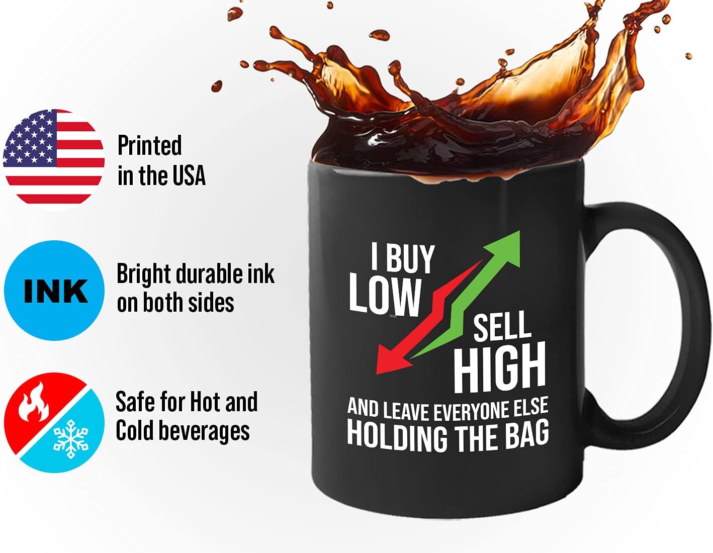 Stock Trader Coffee Mug 11oz Black - Leave Everyone Else Holding The Bag - Day Trader Stock Market Funny Market, Currency, Exchange, Stock Trading, Rally - Image 5