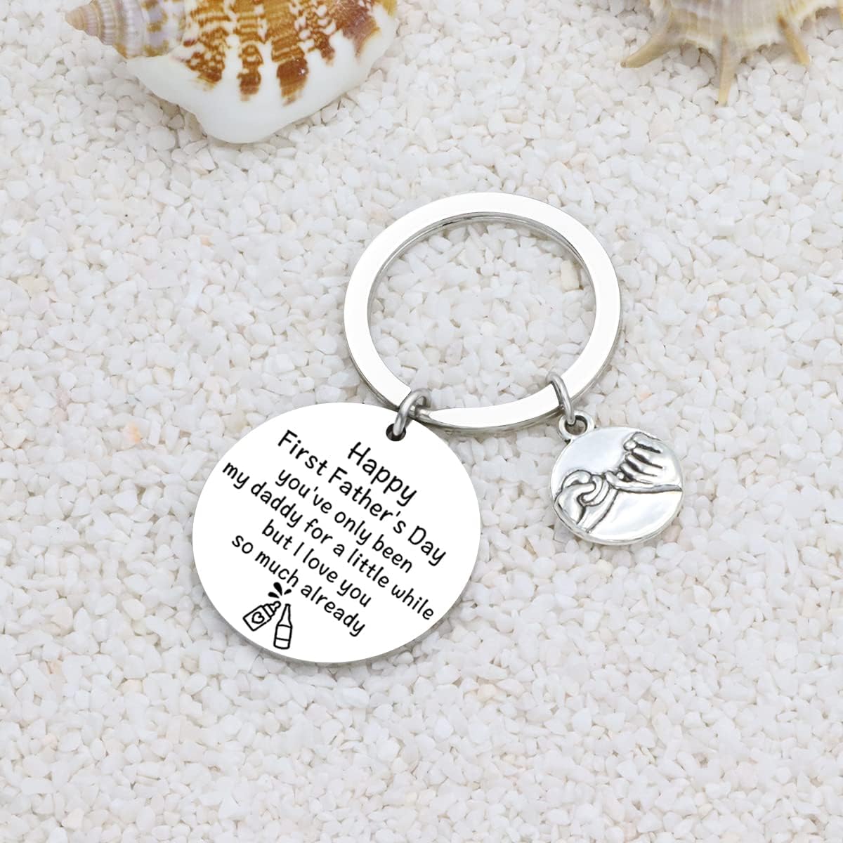 Happy First Fathers Day Gift -New Dad Gifts Dad To Be Gifts Daddy to Be Gifts New Daddy Gifts Keyring - Image 3